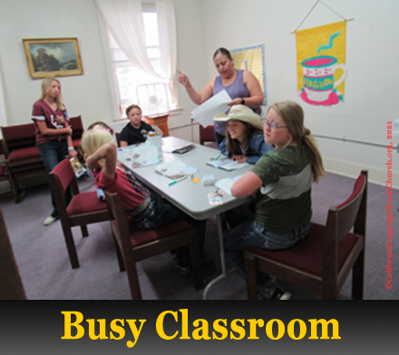 Busy Classroom - Vacation Bible School 2021 at Collbran Congregational Church